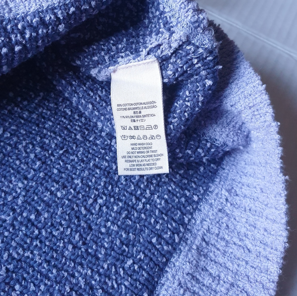 Free People High Low Purple Combo Textured V-Neck Relaxed Fit Comfy Sweater Sm - Picture 8 of 16